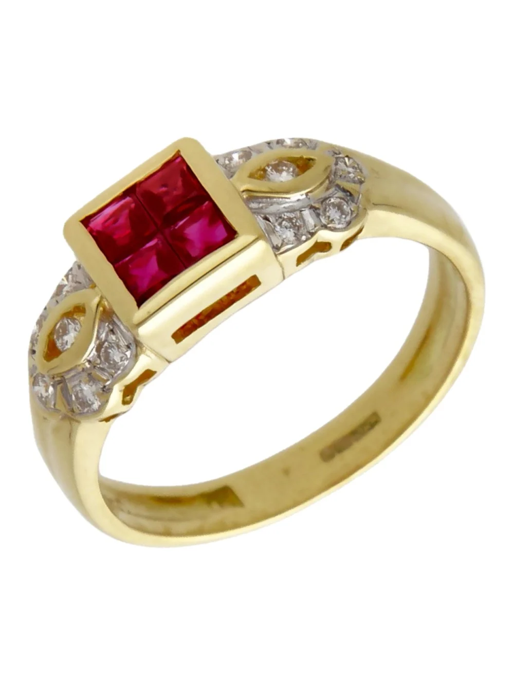 William May 18ct Yellow Gold Ruby & Diamond Dress Ring