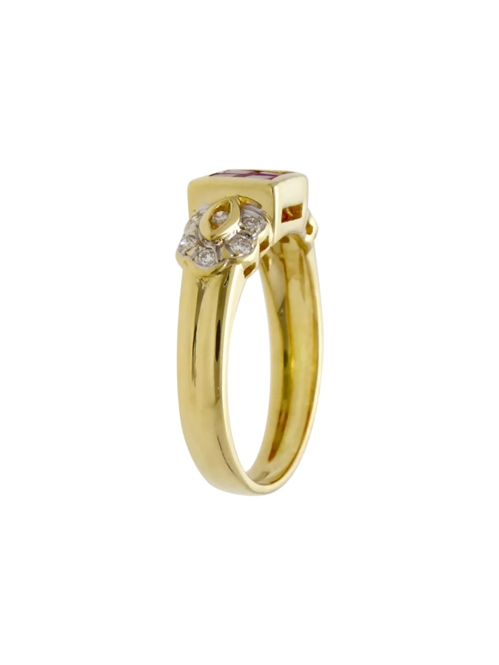 William May 18ct Yellow Gold Ruby & Diamond Dress Ring, view 2