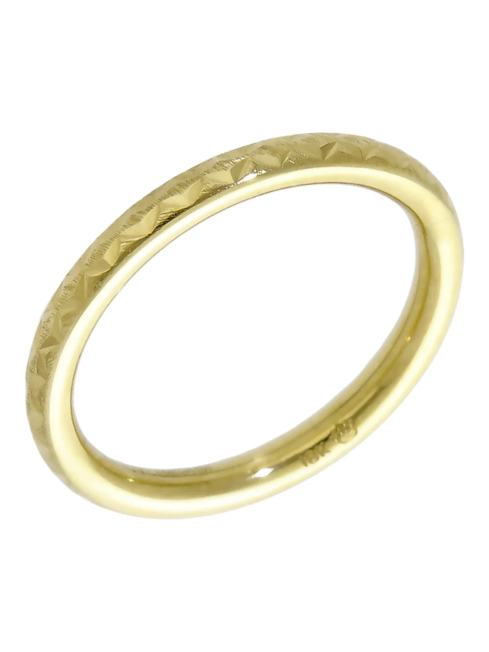 William May 18ct Yellow Gold Textured Hollow Band Ring