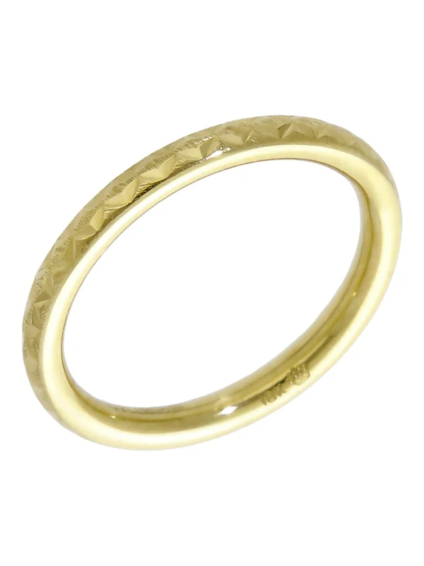 William May 18ct Yellow Gold Textured Hollow Band Ring