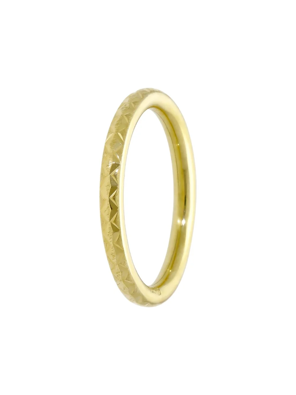 William May 18ct Yellow Gold Textured Hollow Band Ring, view 2