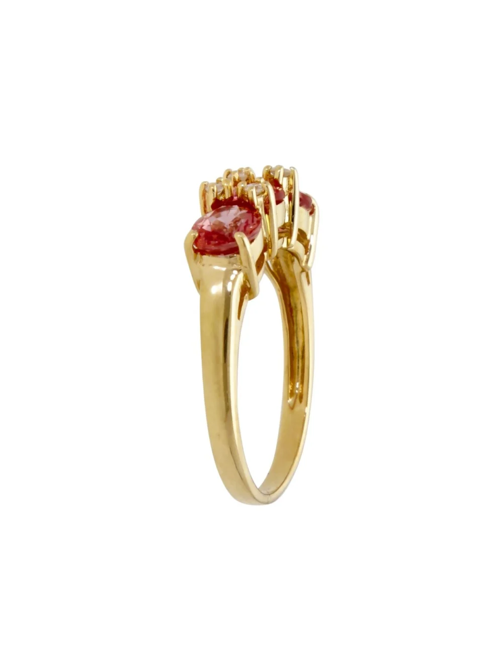 William May 18ct Yellow Gold Topaz & Diamond Trilogy Dress Ring, view 2