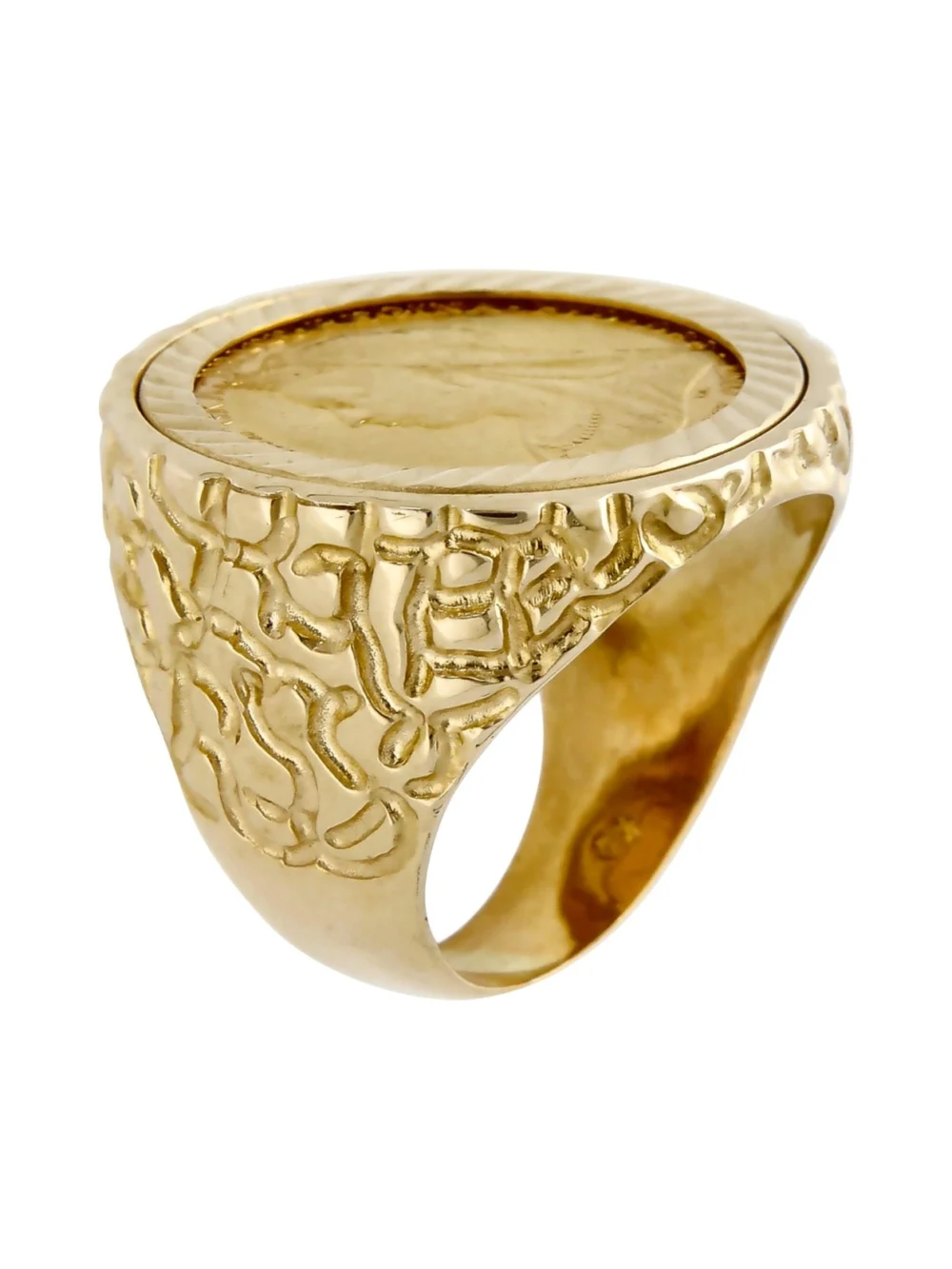 William May 1901 Full Sovereign Coin in 9ct Gold Ring Mount, view 2