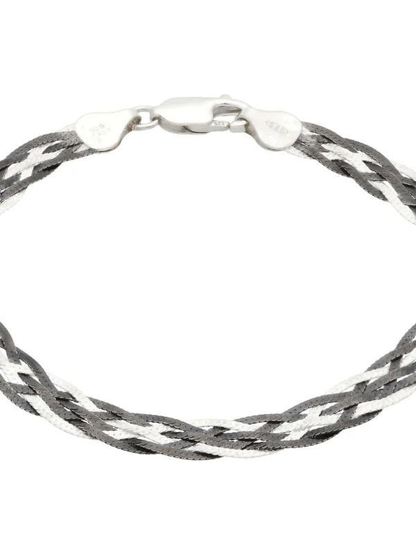 William May 2 Colour Sterling Silver Ladies Plaited Bracelet