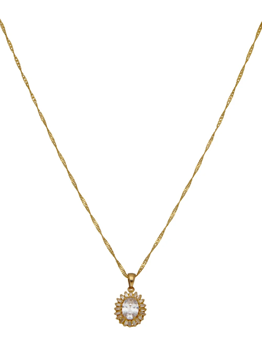 William May 22ct Yellow Gold Cubic Zirconia Cluster Necklace, view 2