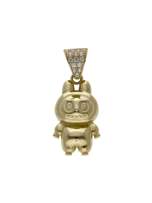 William May 9ct Cubic Zirconia Bale Gold Monster Pendant