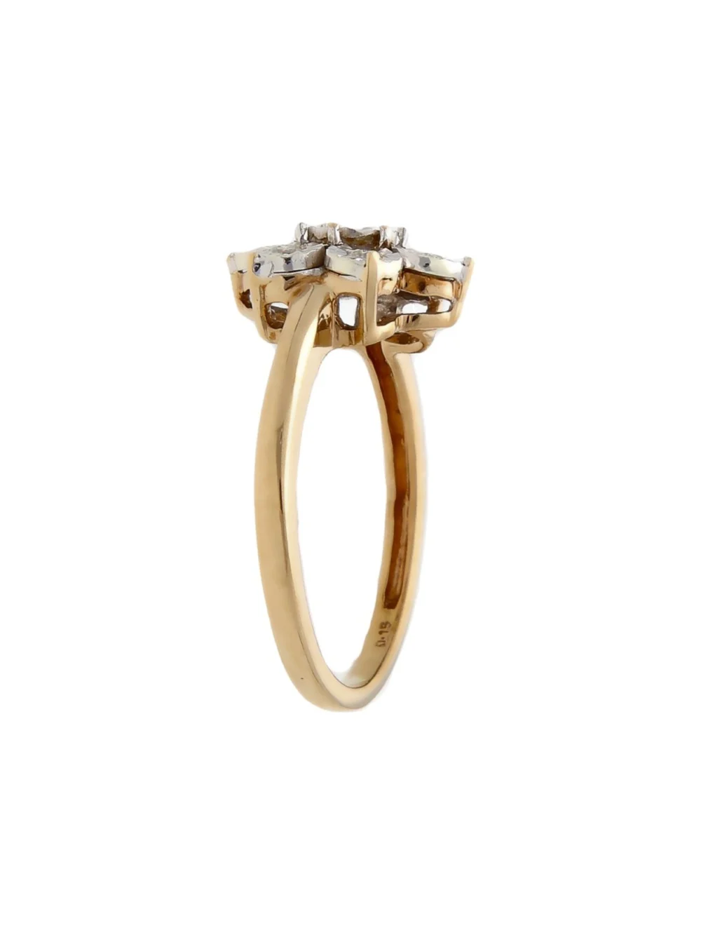 William May 9ct Gold 0.15ct Illusion Set Diamond Cluster Ring, view 2