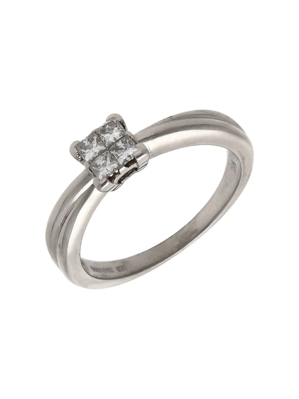 William May 9ct Gold 0.33ct Princess Cut Diamond 4 Stone Ring