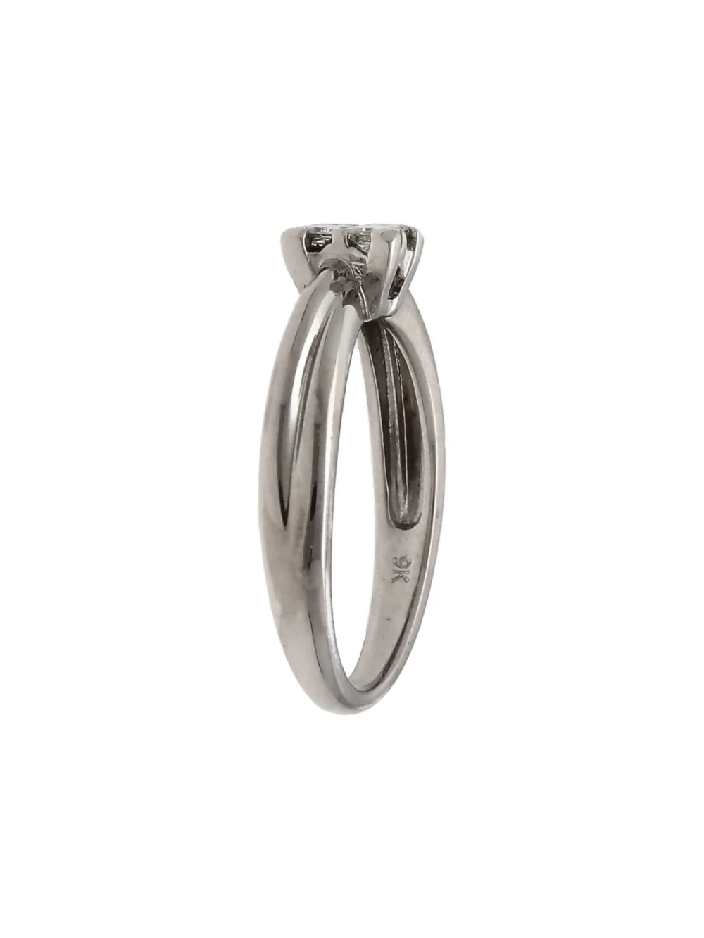 William May 9ct Gold 0.33ct Princess Cut Diamond 4 Stone Ring, view 2