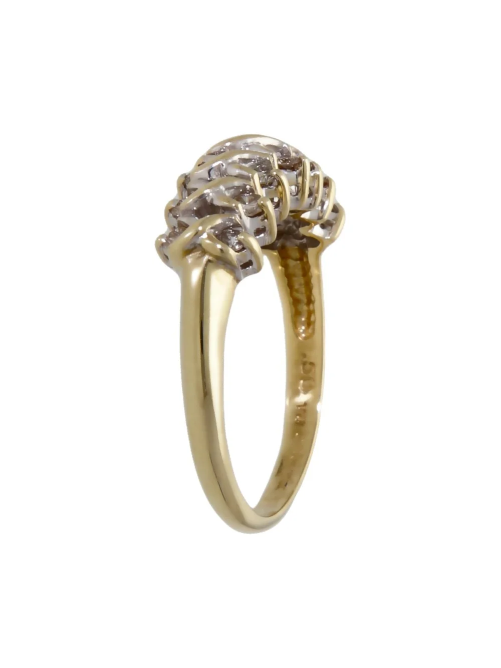 William May 9ct Gold 0.50ct Diamond 2 Row Kiss Dress Ring, view 2