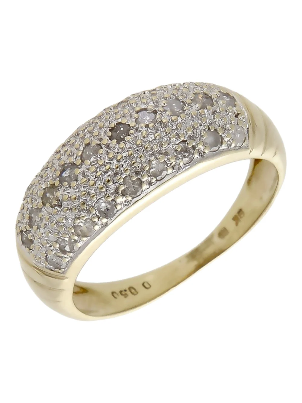 William May 9ct Gold 0.50ct Diamond Set Domed Dress Ring