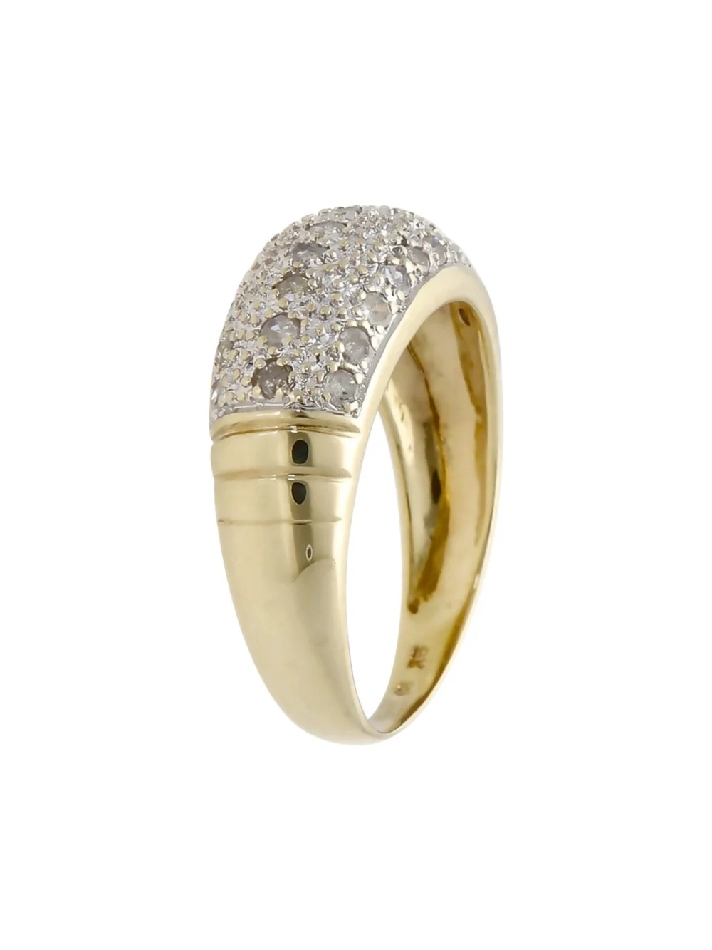 William May 9ct Gold 0.50ct Diamond Set Domed Dress Ring, view 2