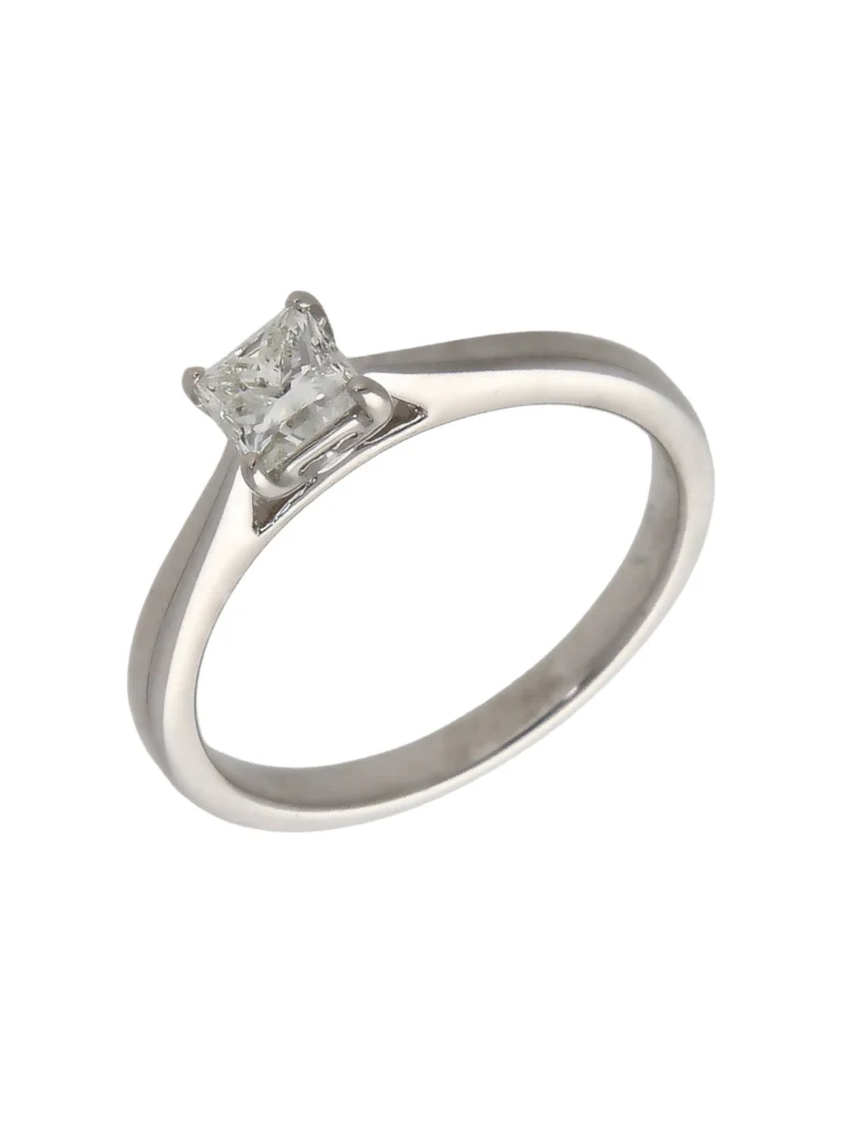 William May 9ct Gold 0.50ct Princess Cut Diamond Solitaire Ring
