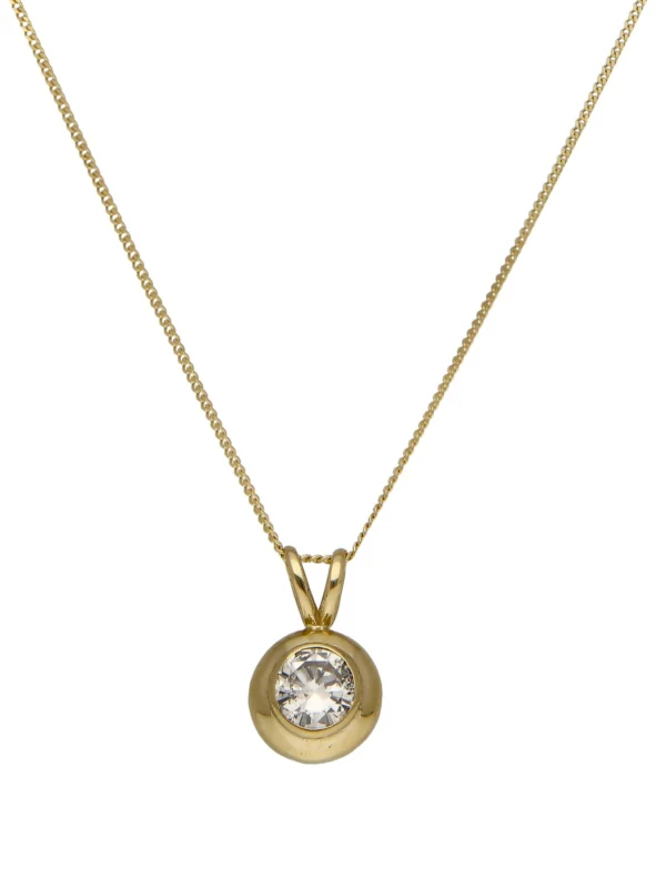 William May 9ct Gold 0.90ct Diamond Pendant & Chain Necklace