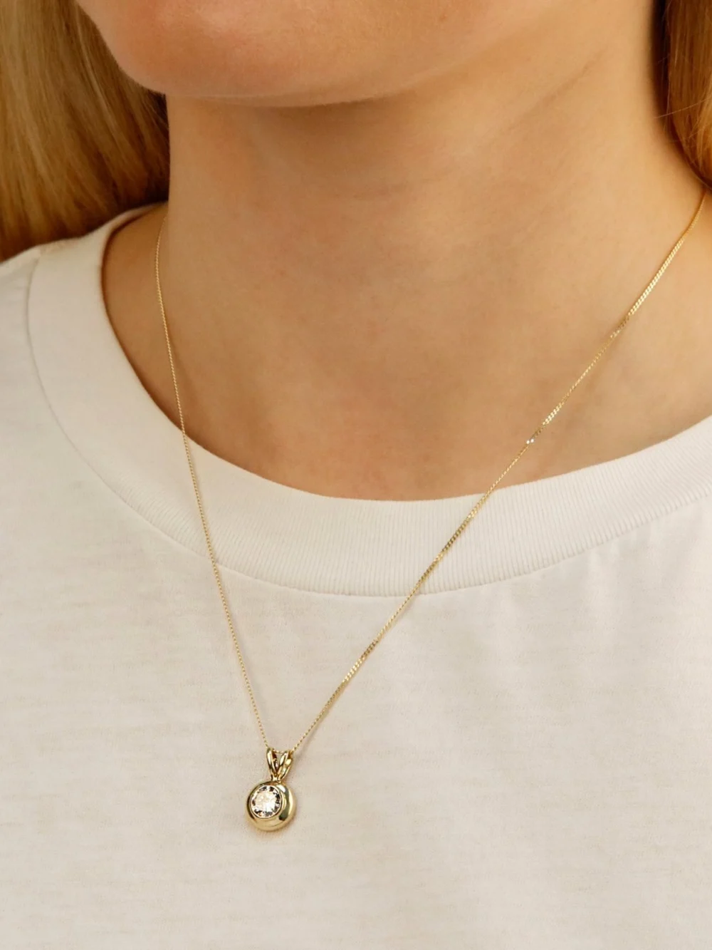 William May 9ct Gold 0.90ct Diamond Pendant & Chain Necklace, view 2