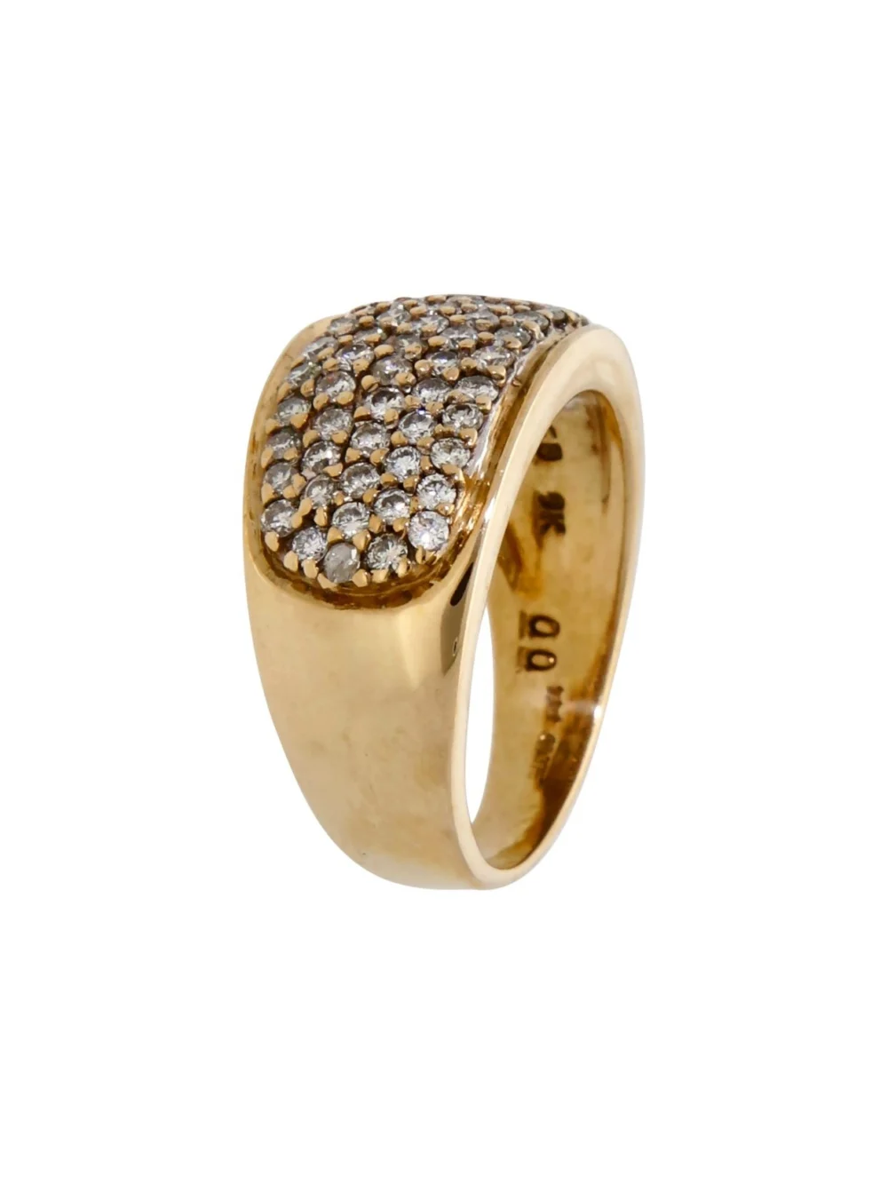 William May 9ct Gold 1.00ct Diamond Multi Row Domed Dress Ring, view 2