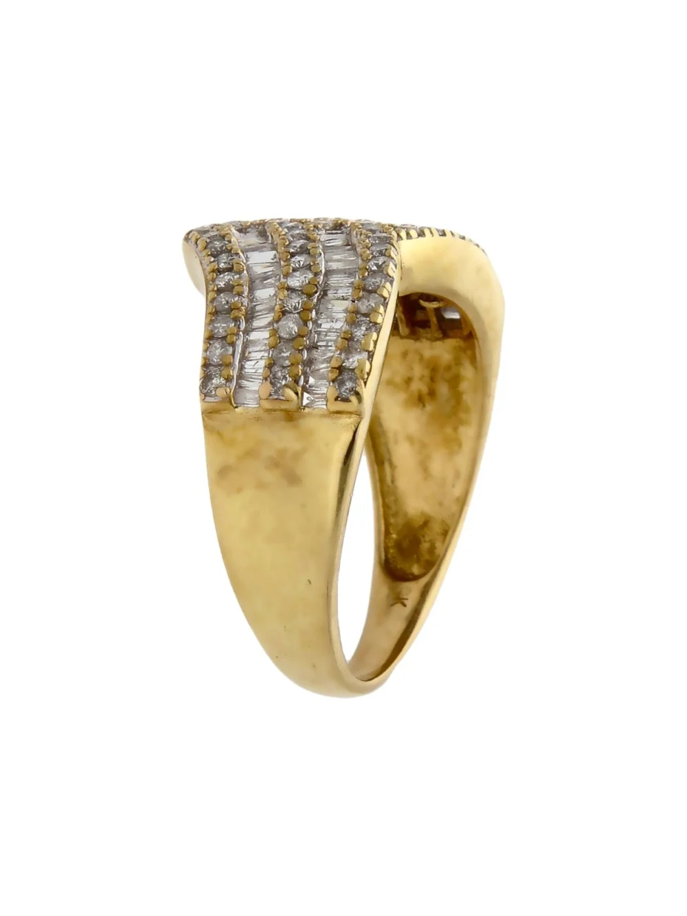 William May 9ct Gold 1.00ct Mixed Cut Diamond Half Wishbone Ring, view 2