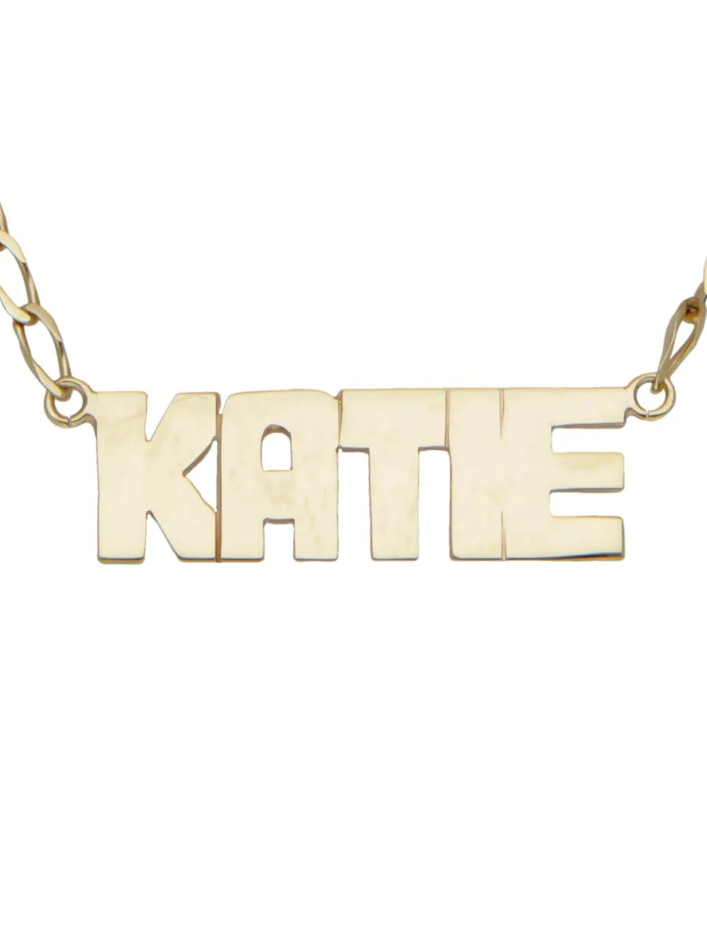 William May 9ct Gold 17" Curb Link Katie Name Chain Necklace