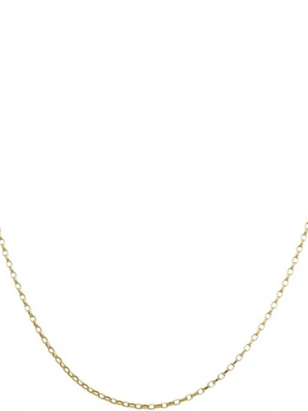 William May 9ct Gold 18" Hollow Diamond-Cut Belcher Chain Necklace