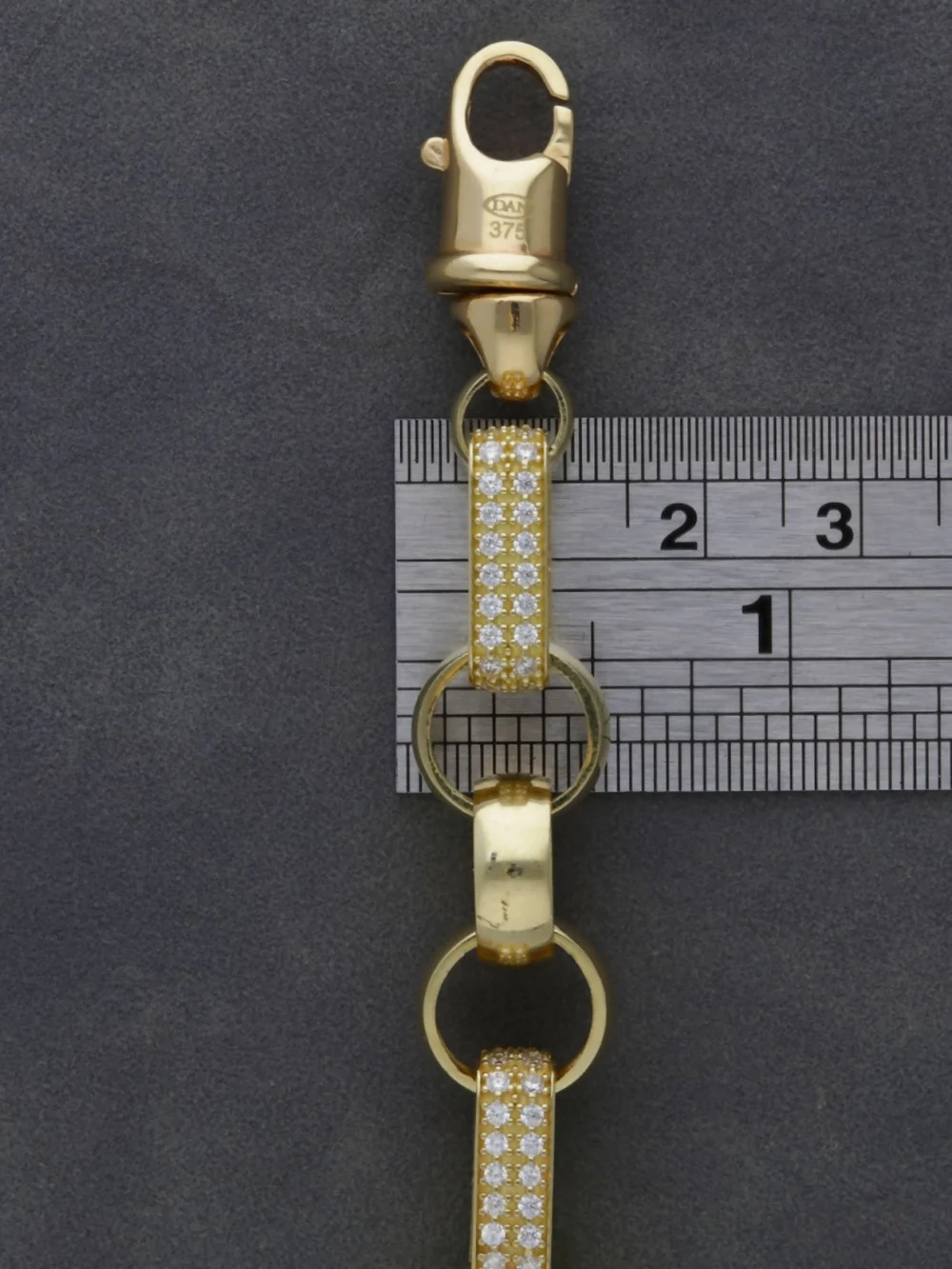 William May 9ct Gold 23" Cubic Zirconia Figaro Belcher Link Chain 82G, view 3