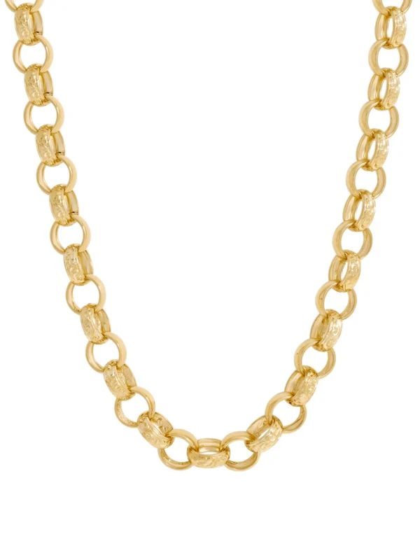 William May 9ct Gold 26" Heavy Pattern & Polished Belcher Chain 77.4G