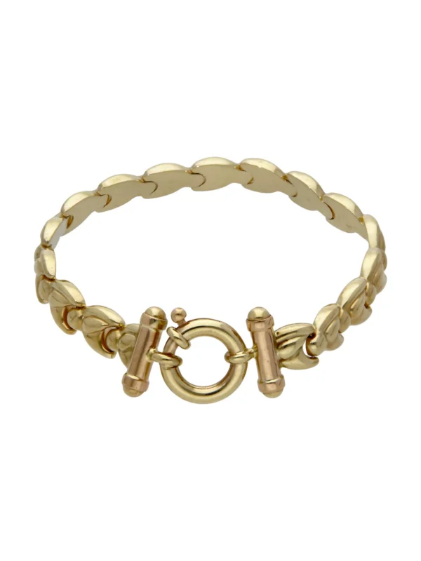 William May 9ct Gold 7" Hollow Fancy Link Bracelet
