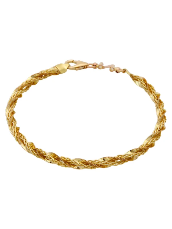 William May 9ct Gold 7.5" Rope Twist Link Bracelet