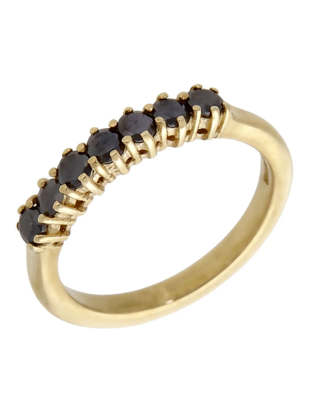 William May 9ct Gold Black Cubic Zirconia Half Eternity Ring