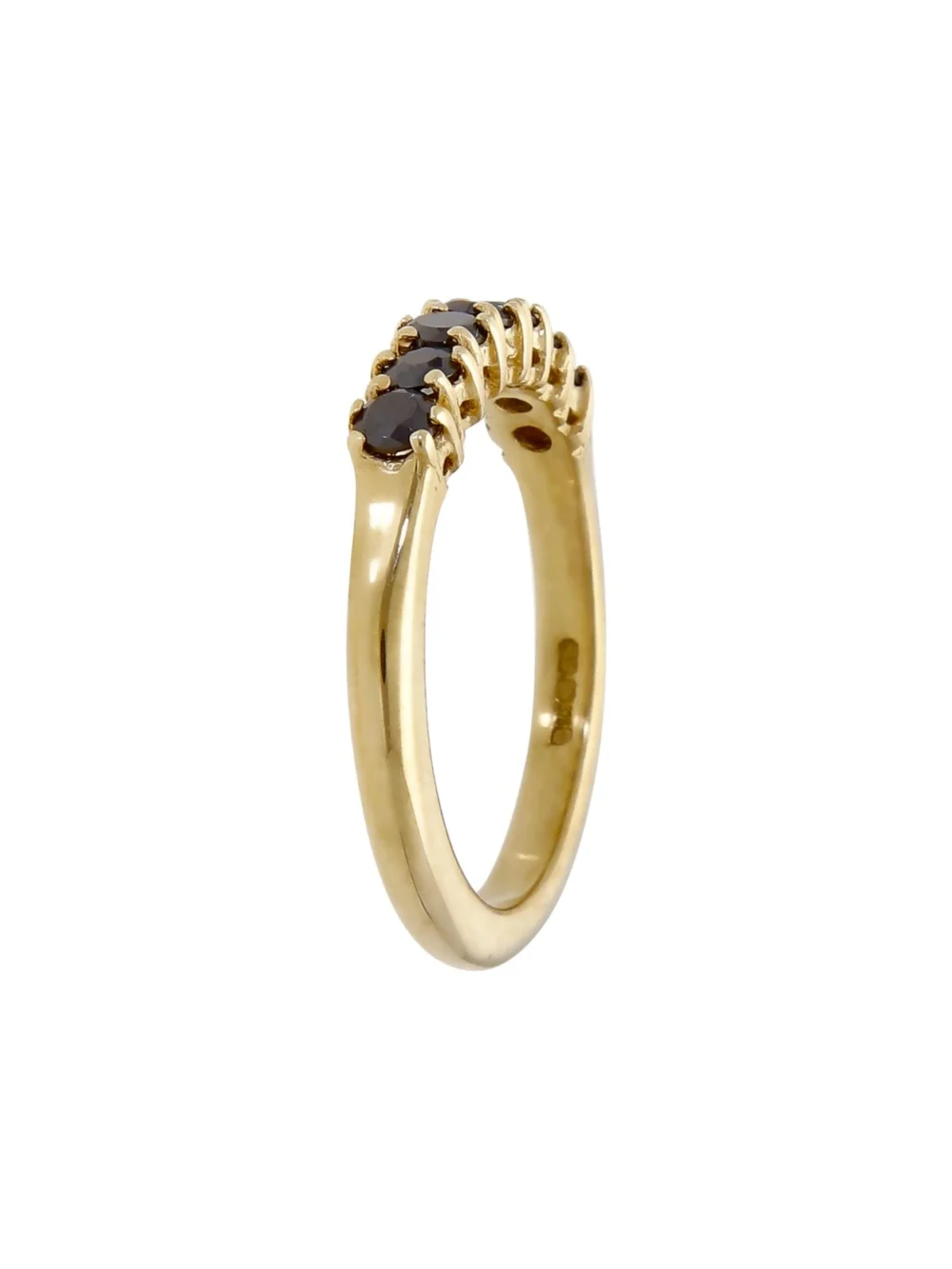William May 9ct Gold Black Cubic Zirconia Half Eternity Ring, view 2