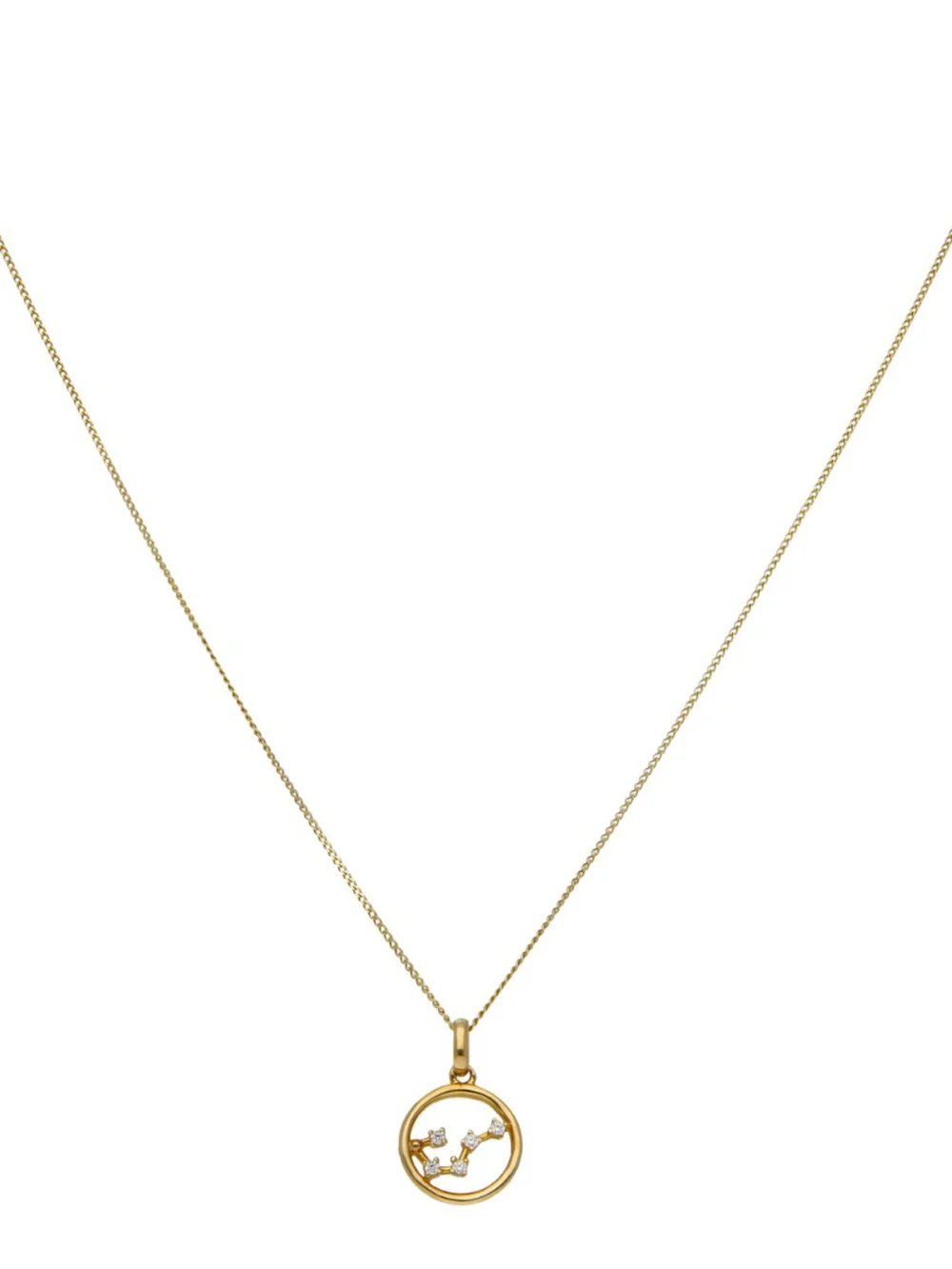 William May 9ct Gold Cancer Constellation Cubic Zirconia Pendant & Chain, view 5