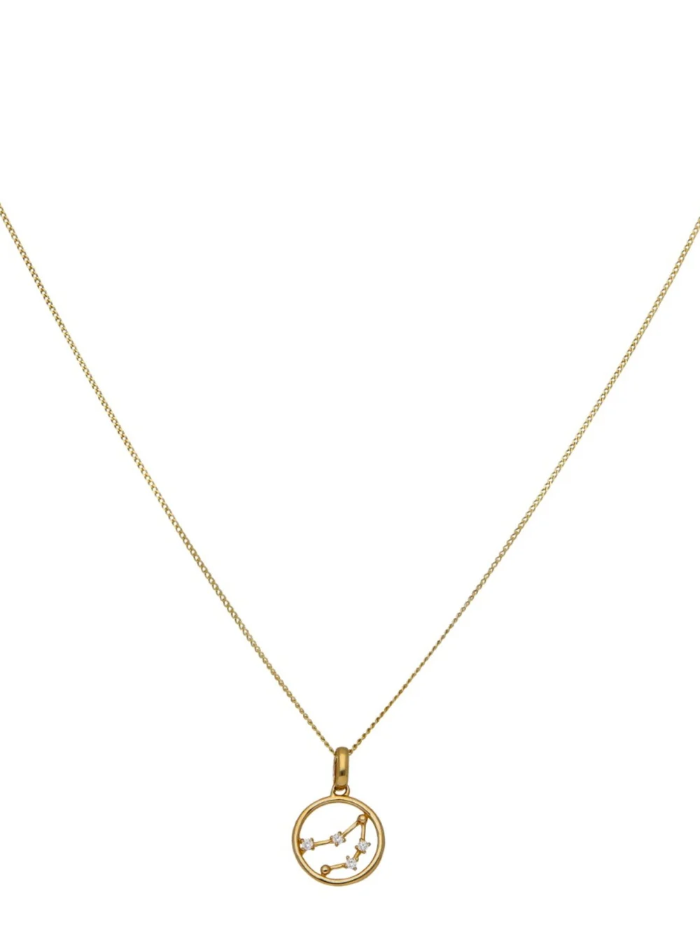 William May 9ct Gold Capricorn Constellation Cubic Zirconia Pendant & Chain, view 4