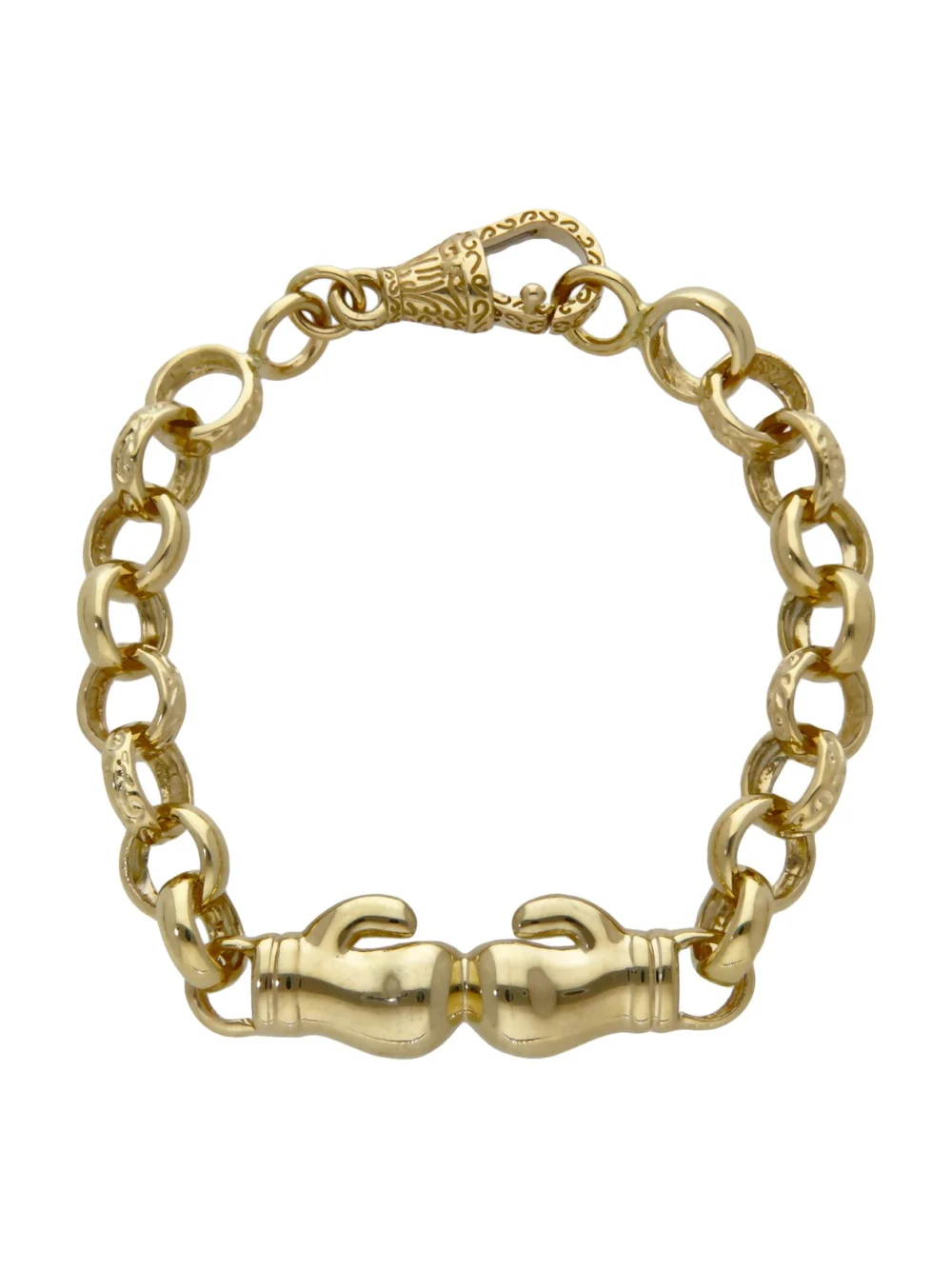 William May 9ct Gold Childs 6" Boxing Glove Belcher Link Bracelet 11.4G
