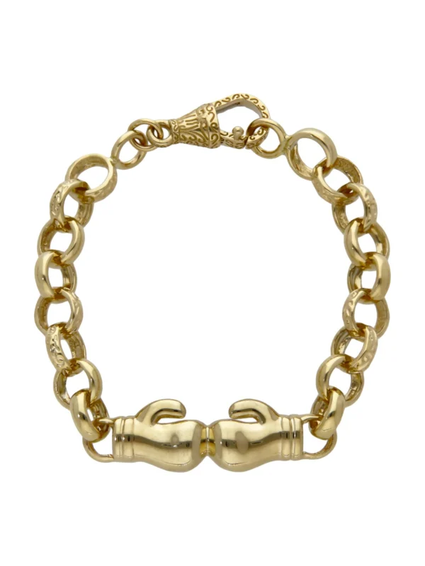 William May 9ct Gold Childs 6" Boxing Glove Belcher Link Bracelet 11.4G