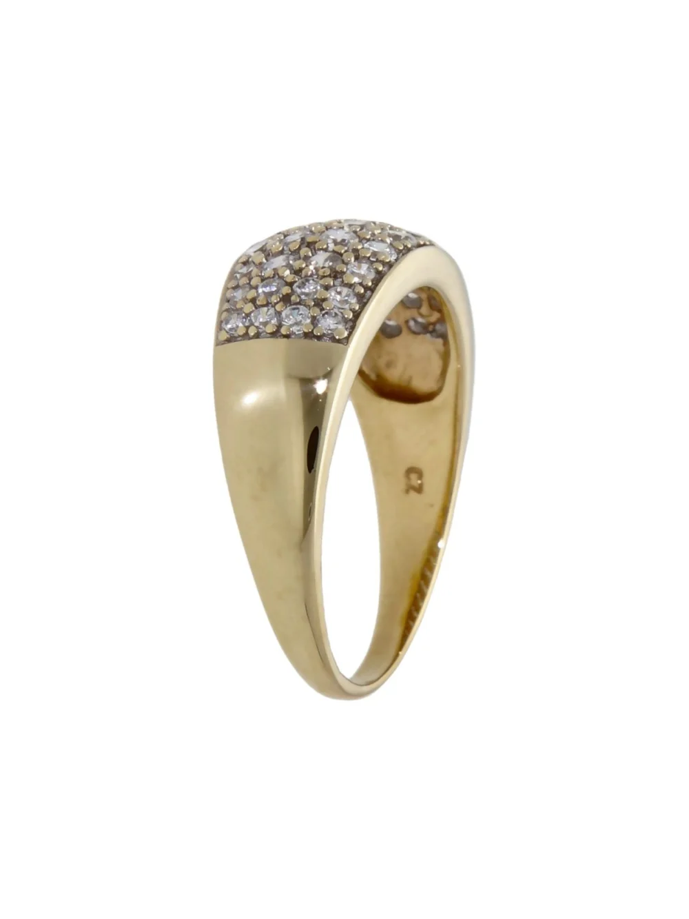 William May 9ct Gold Cubic Zirconia Domed Multi Row Dress Ring, view 2