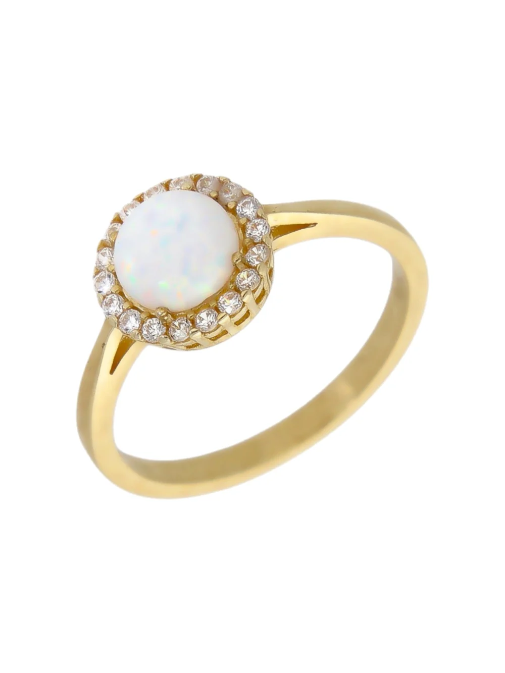 William May 9ct Gold Cultured Opal & Cubic Zirconia Halo Cluster Ring