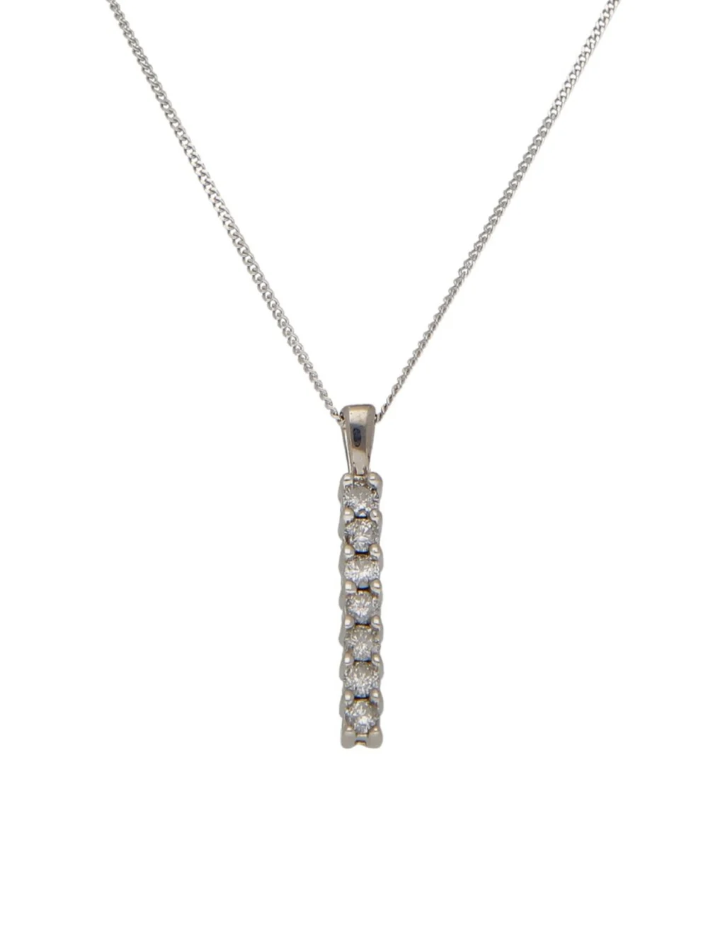 William May 9ct Gold Diamond Drop Pendant & 18" Chain Necklace