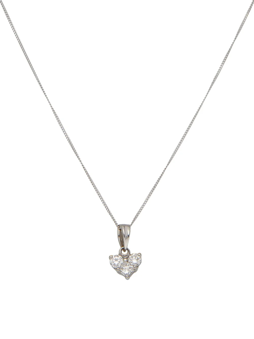 William May 9ct Gold Diamond Heart Pendant & Chain Necklace