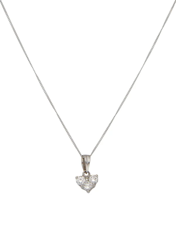 William May 9ct Gold Diamond Heart Pendant & Chain Necklace