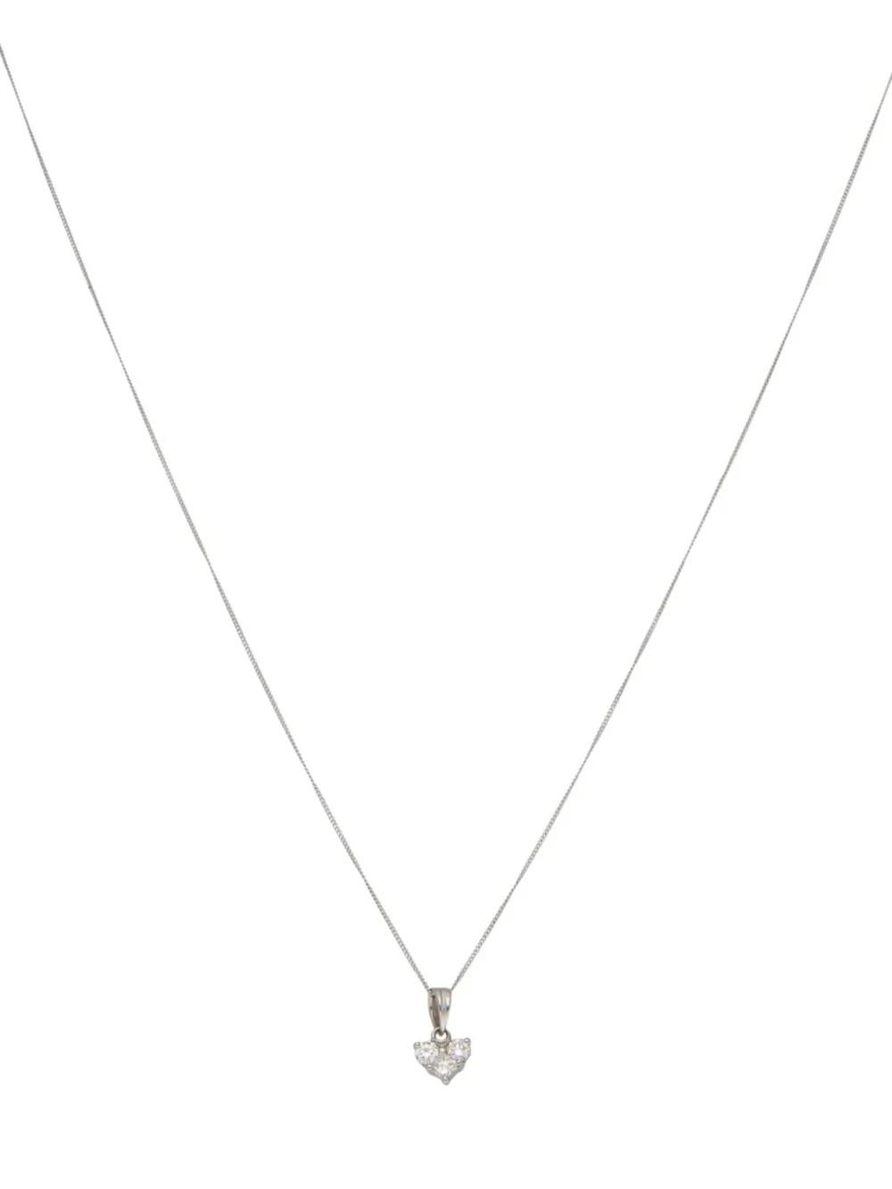 William May 9ct Gold Diamond Heart Pendant & Chain Necklace, view 2
