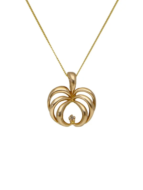 William May 9ct Gold Diamond Set Pendant & 18" Chain Necklace
