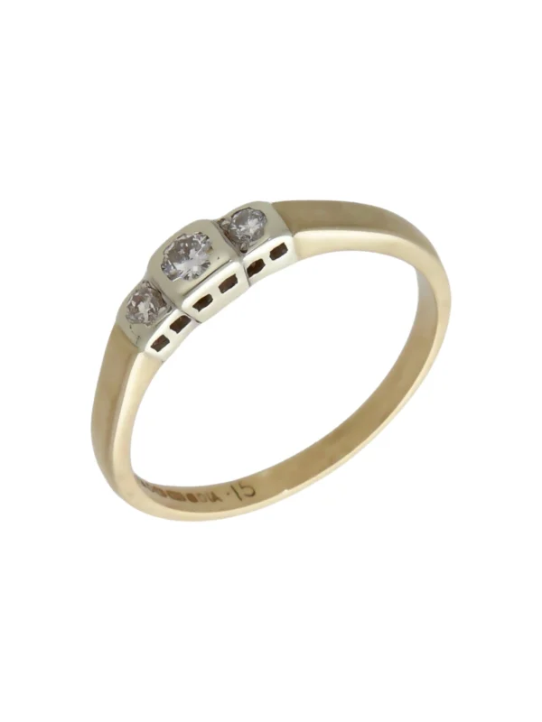 William May 9ct Gold Diamond Trilogy Ring