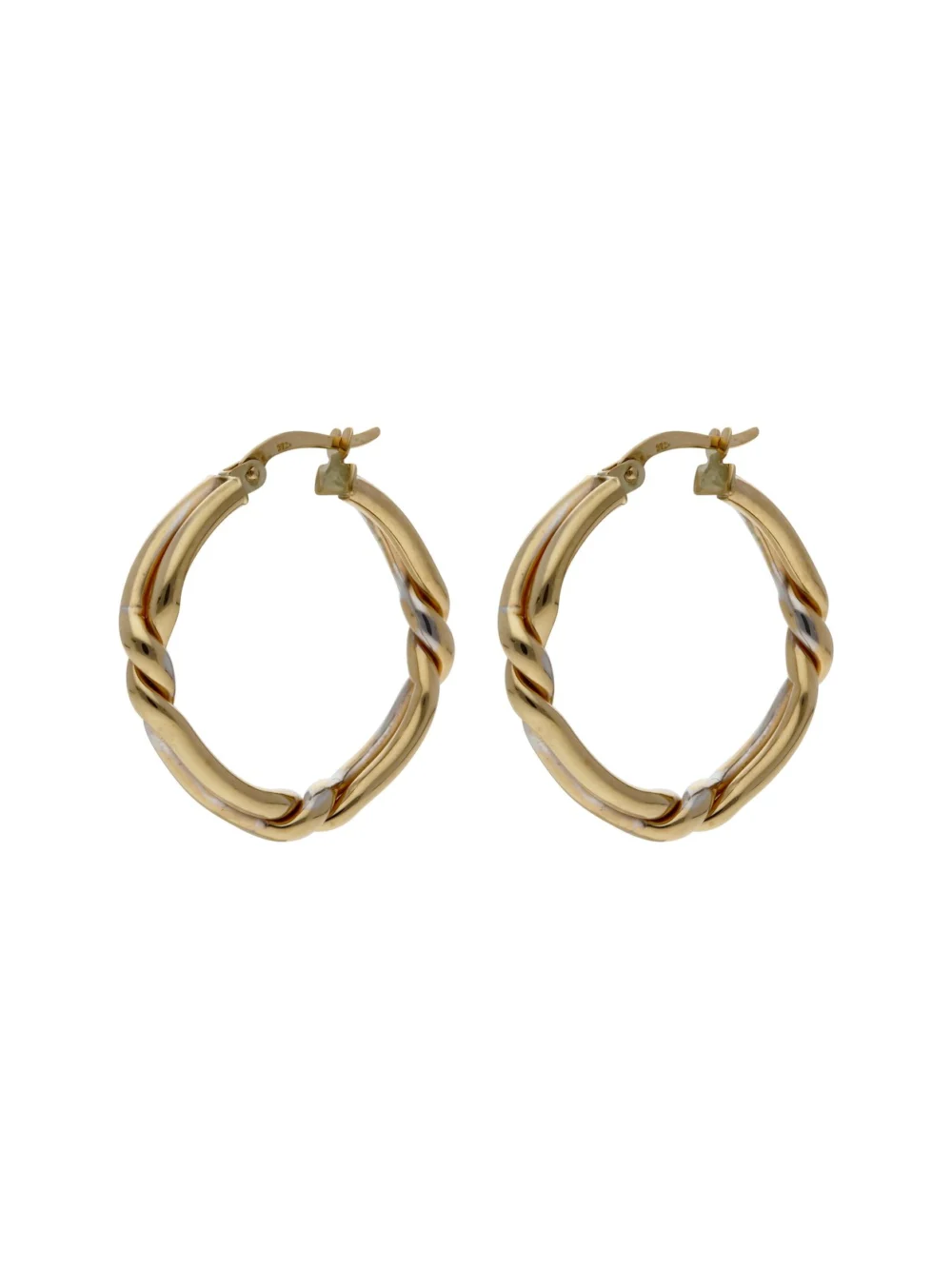 William May 9ct Gold Fancy Twist Hoop Creole Earrings
