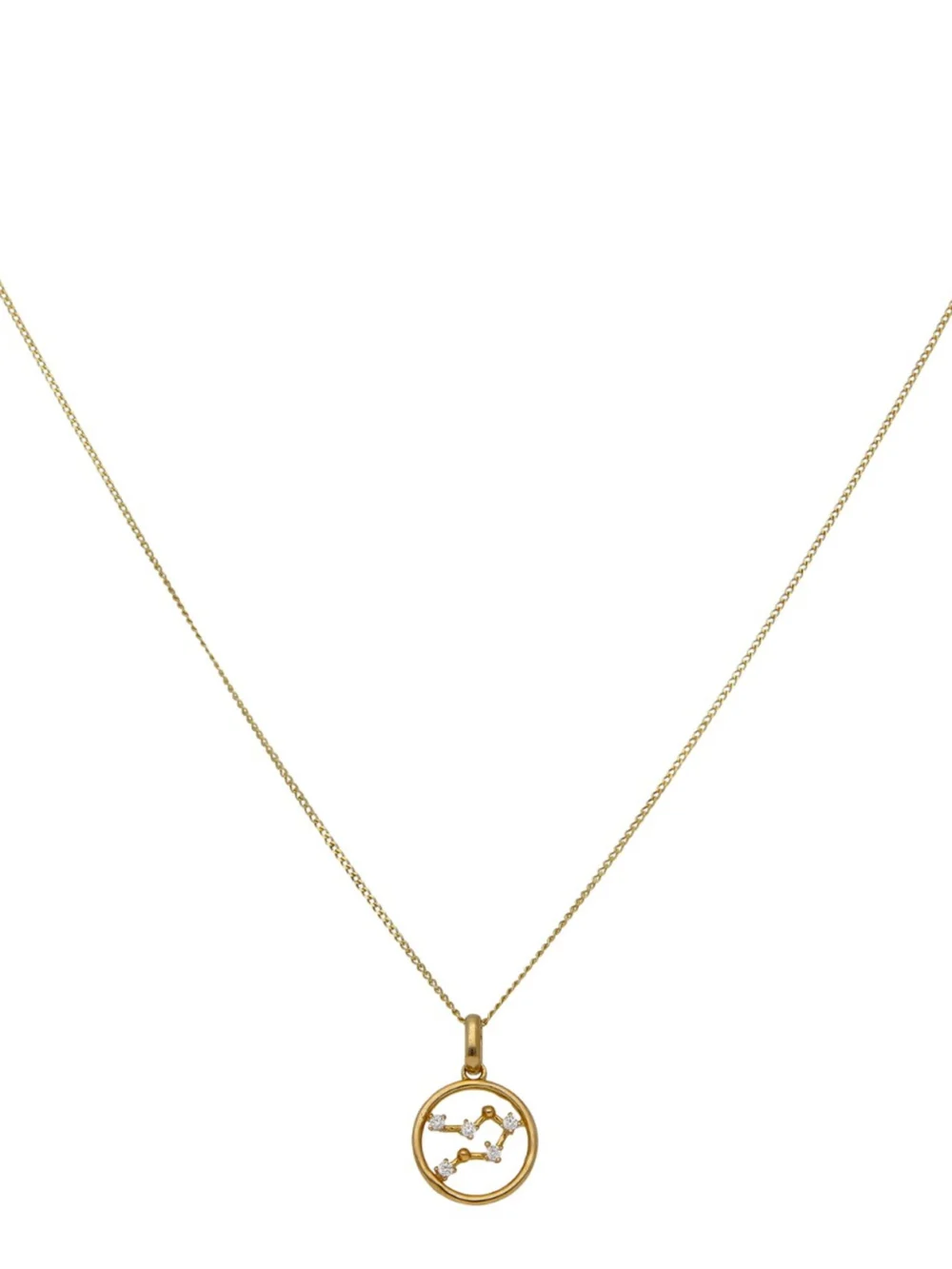 William May 9ct Gold Gemini Constellation Cubic Zirconia Pendant & Chain, view 3
