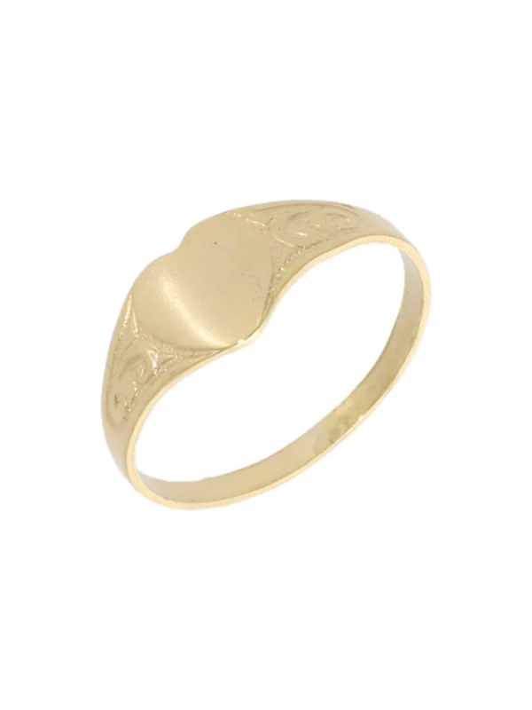 William May 9ct Gold Heart Shaped Childs Signet Ring