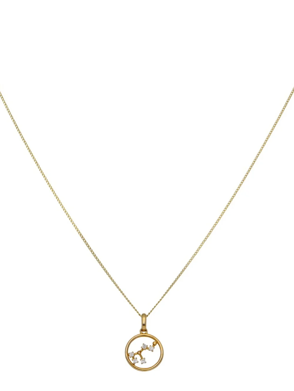 William May 9ct Gold Leo Constellation Cubic Zirconia Pendant & Chain, view 4