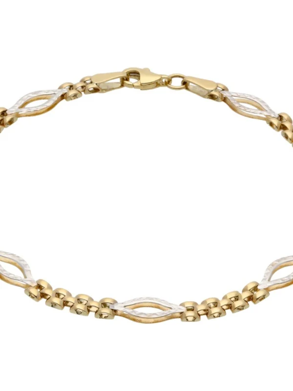 William May 9ct Gold Panther & Open Link Ladies Bracelet