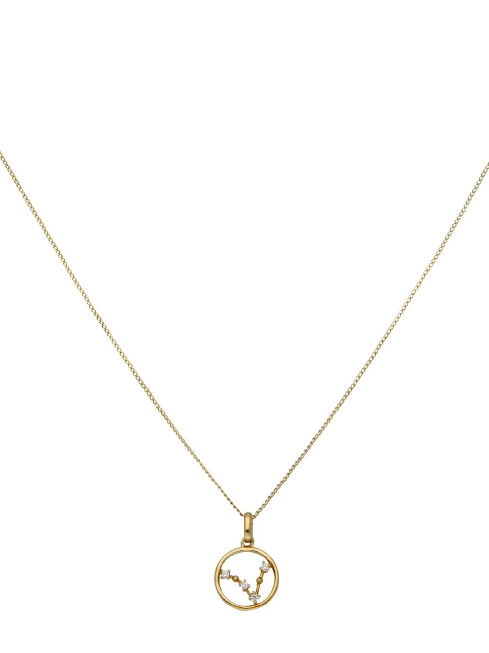 William May 9ct Gold Pisces Constellation Cubic Zirconia Pendant & Chain, view 3