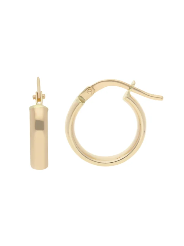 William May 9ct Gold Polished 15mm Round Hoop Earrings