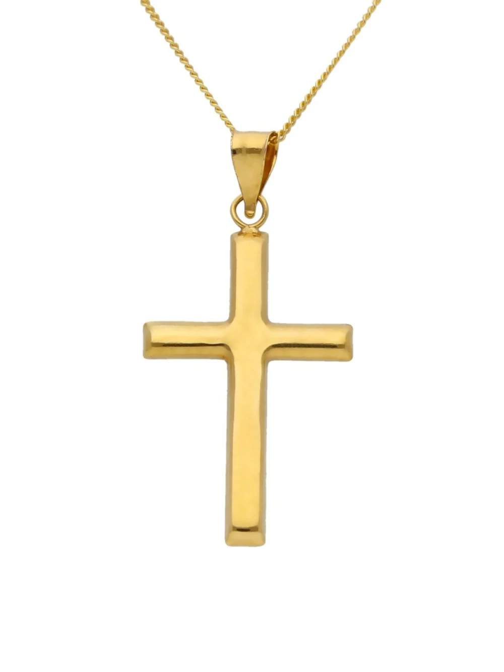 William May 9ct Gold Polished Cross Pendant and 18 Inch Chain Necklace, view 2