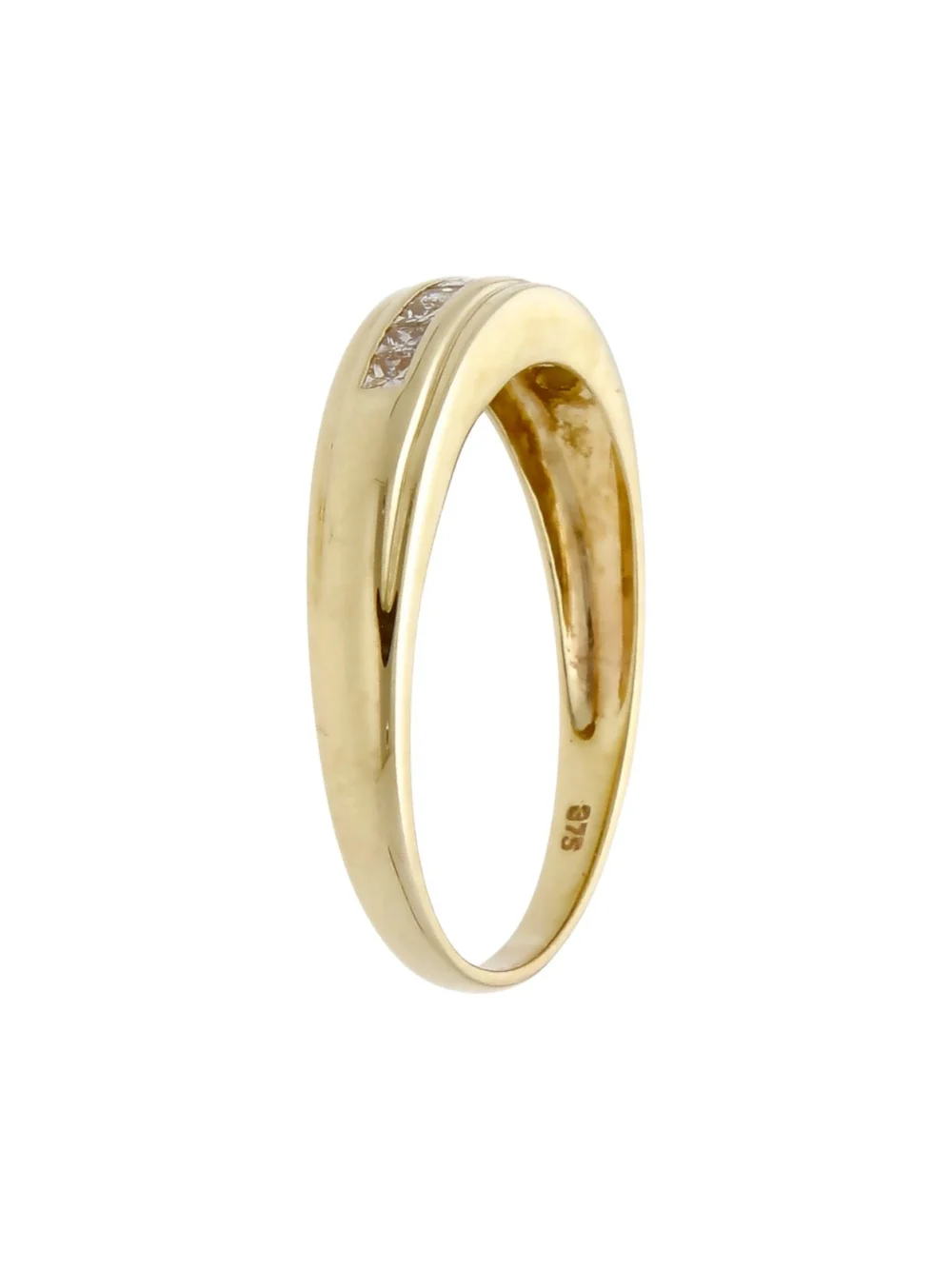 William May 9ct Gold Princess Cut Diamond Half Eternity Band Ring, view 2